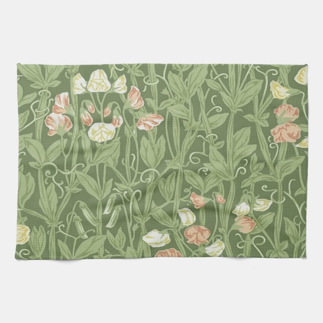 William Morris Sweet Pea Floral Design Kitchen Towel (Horizontal)