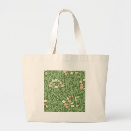 William Morris Sweet Pea Floral Design Large Tote Bag