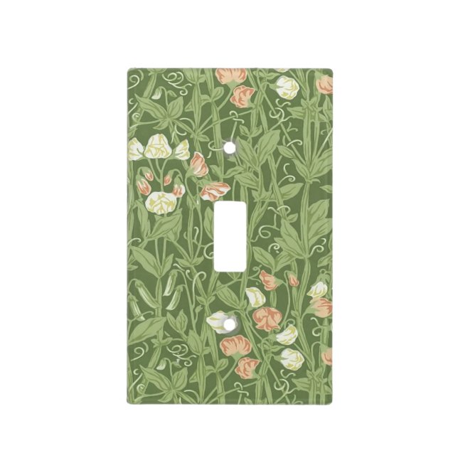William Morris Sweet Pea Floral Design Light Switch Cover (Front)