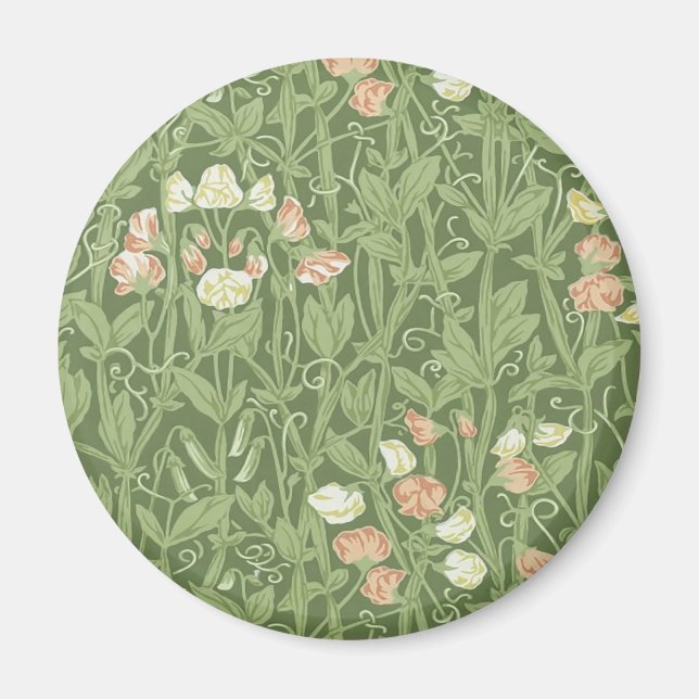 William Morris Sweet Pea Floral Design Magnet (Front)