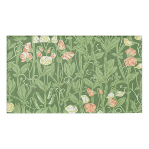 William Morris Sweet Pea Floral Design Name Tag
