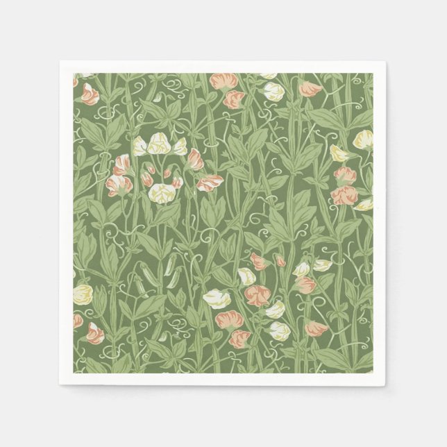 William Morris Sweet Pea Floral Design Napkins (Front)