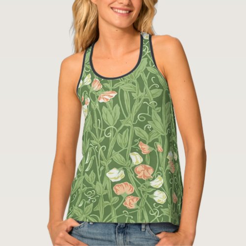 William Morris Sweet Pea Floral Design Tank Top