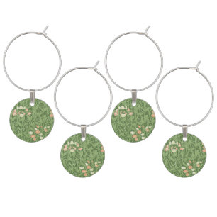 William Morris Sweet Pea Floral Design Wine Charm