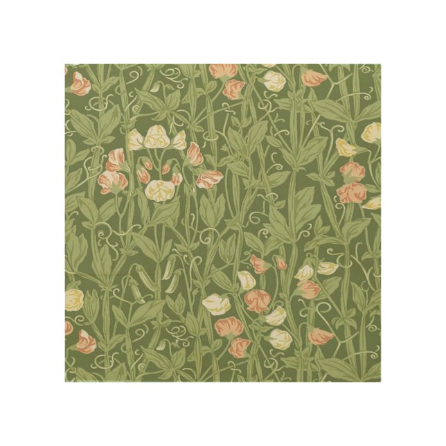 William Morris Sweet Pea Floral Design Wood Wall Art (Front)