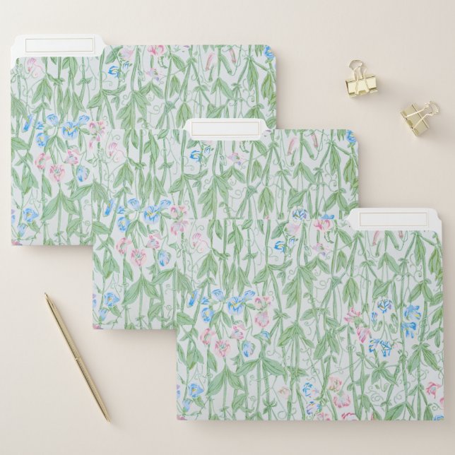 William Morris Sweet Pea Floral Pattern Classic File Folder (Set)