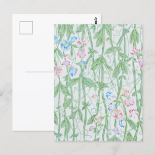 William Morris Sweet Pea Floral Pattern Classic Postcard
