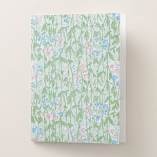 William Morris Sweet Pea Pastel Floral Art Pocket Folder