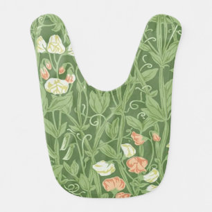William Morris Sweet Pea Pattern Vintage Botanical Baby Bib