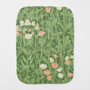 William Morris Sweet Pea Pattern Vintage Botanical Baby Burp Cloth