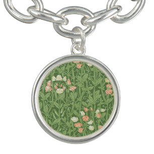 William Morris Sweet Pea Pattern Vintage Botanical Bracelet