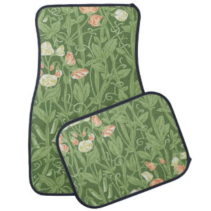 William Morris Sweet Pea Pattern Vintage Botanical Car Floor Mat