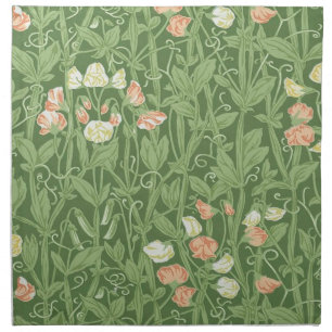 William Morris Sweet Pea Pattern Vintage Botanical Cloth Napkin