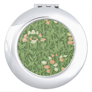 William Morris Sweet Pea Pattern Vintage Botanical Compact Mirror