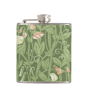 William Morris Sweet Pea Pattern Vintage Botanical Flask