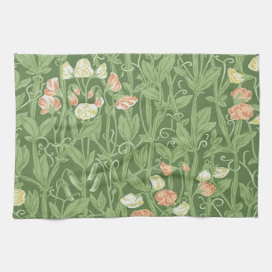 William Morris Sweet Pea Pattern Vintage Botanical Kitchen Towel