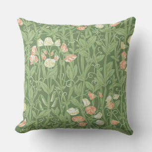 William Morris Sweet Pea Pattern Vintage Botanical Outdoor Pillow