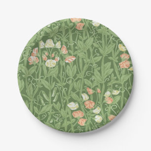 William Morris Sweet Pea Pattern Vintage Botanical Paper Plates