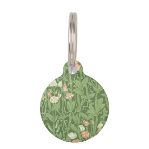 William Morris Sweet Pea Pattern Vintage Botanical Pet ID Tag