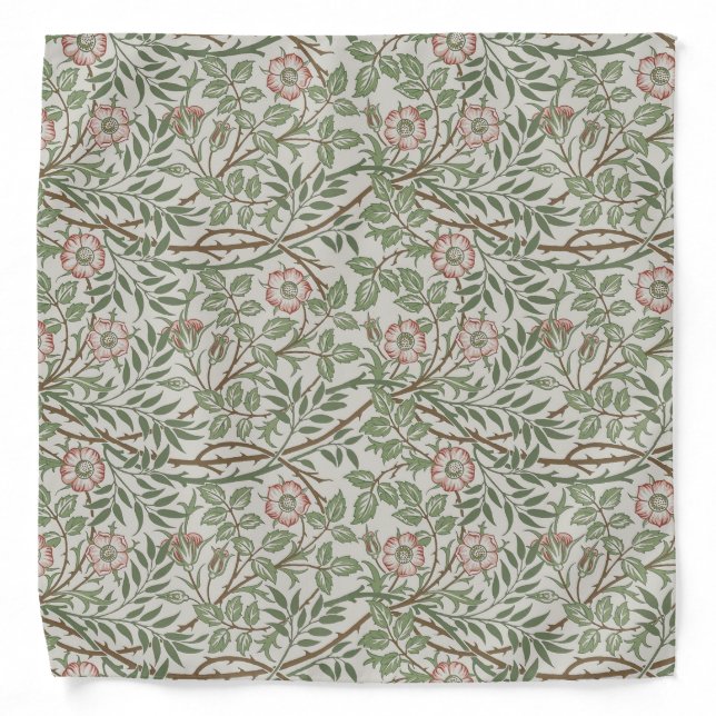 William Morris Sweetbriar Floral Art Nouveau Bandana (Front)