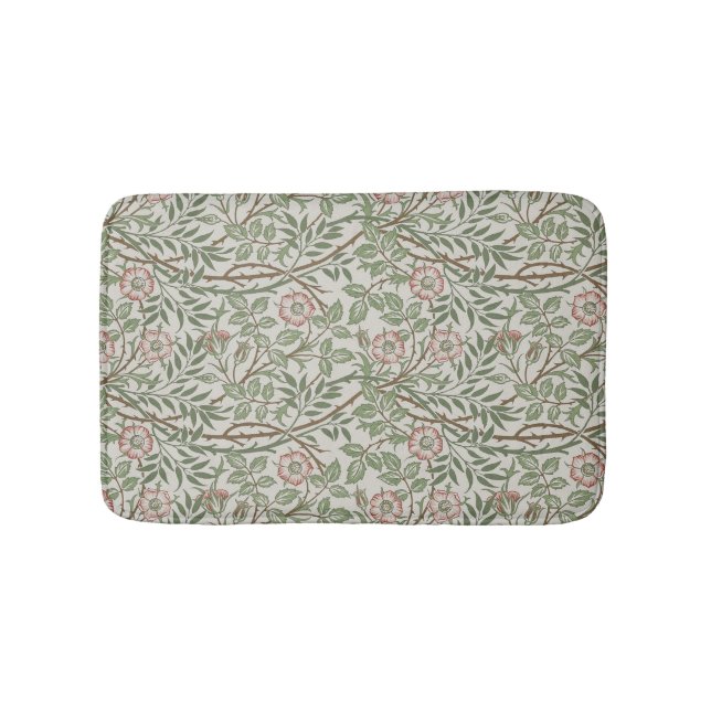 William Morris Sweetbriar Floral Art Nouveau Bath Mat (Front)