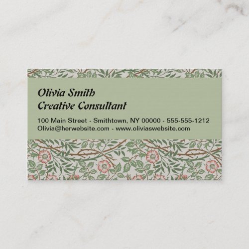 William Morris Sweetbriar Floral Art Nouveau Business Card