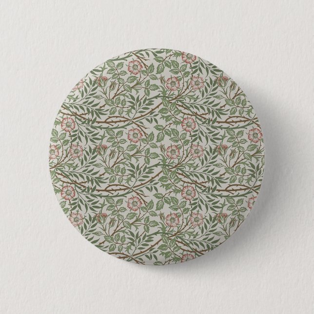 William Morris Sweetbriar Floral Art Nouveau Button (Front)