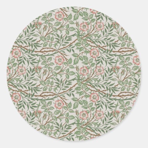 William Morris Sweetbriar Floral Art Nouveau Classic Round Sticker