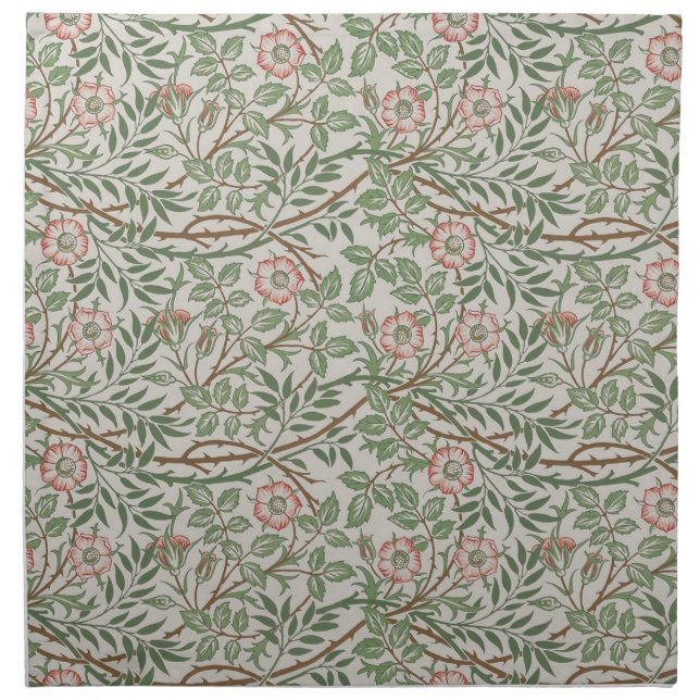 William Morris Sweetbriar Floral Art Nouveau Cloth Napkin (Front)