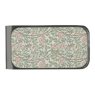 William Morris Sweetbriar Floral Art Nouveau Gunmetal Finish Money Clip