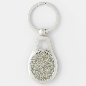 William Morris Sweetbriar Floral Art Nouveau Keychain by vintagechicdesign at Zazzle