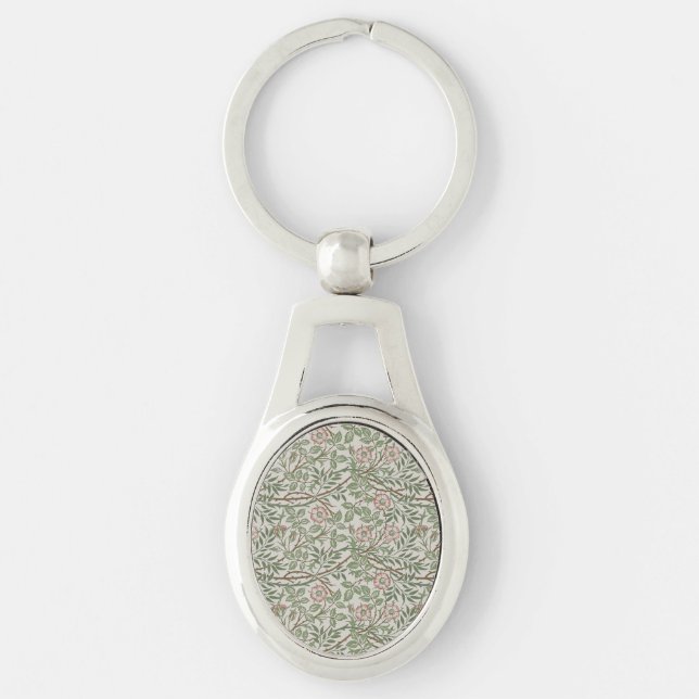 William Morris Sweetbriar Floral Art Nouveau Keychain (Front)