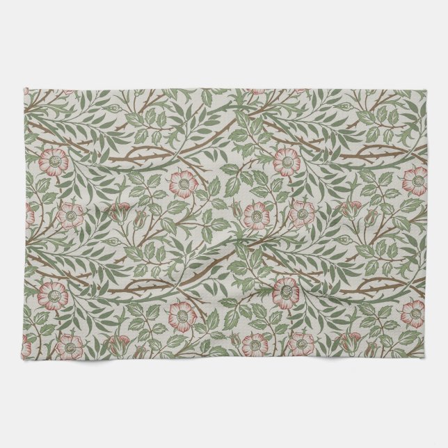 William Morris Sweetbriar Floral Art Nouveau Kitchen Towel (Horizontal)