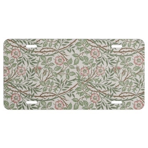 William Morris Sweetbriar Floral Art Nouveau License Plate