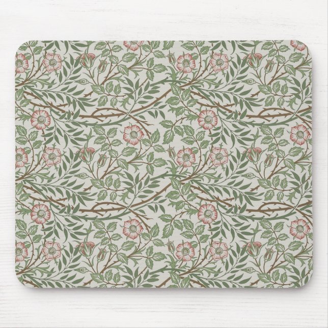 William Morris Sweetbriar Floral Art Nouveau Mouse Pad (Front)