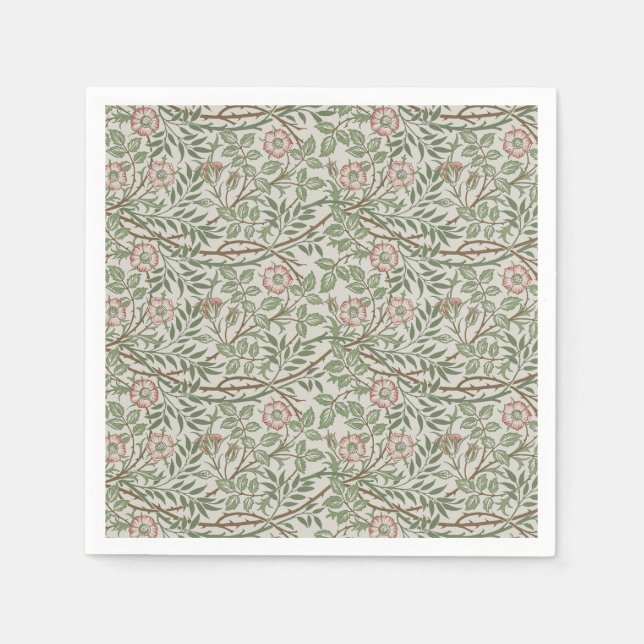 William Morris Sweetbriar Floral Art Nouveau Napkins (Front)