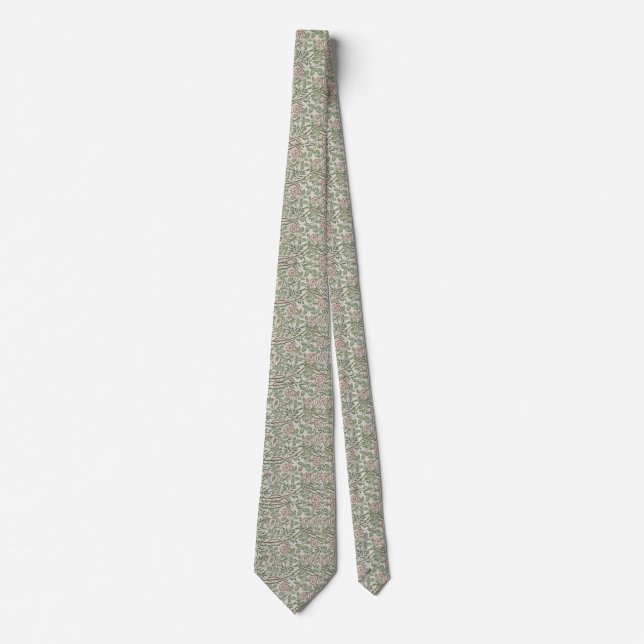 William Morris Sweetbriar Floral Art Nouveau Neck Tie (Front)