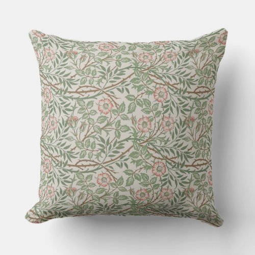 William Morris Sweetbriar Floral Art Nouveau Outdoor Pillow