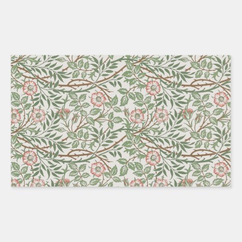 William Morris Sweetbriar Floral Art Nouveau Rectangular Sticker