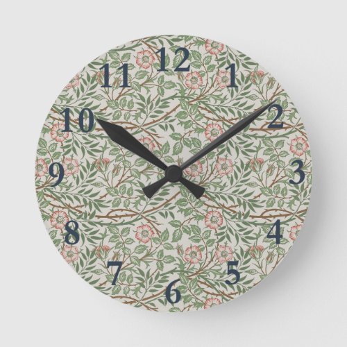 William Morris Sweetbriar Floral Art Nouveau Round Clock