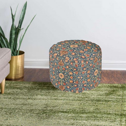 William Morris tapestry artwork Persian rug  Pouf