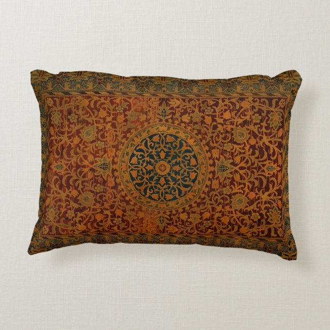 William Morris Tapestry Carpet Rug Accent Pillow (Back)
