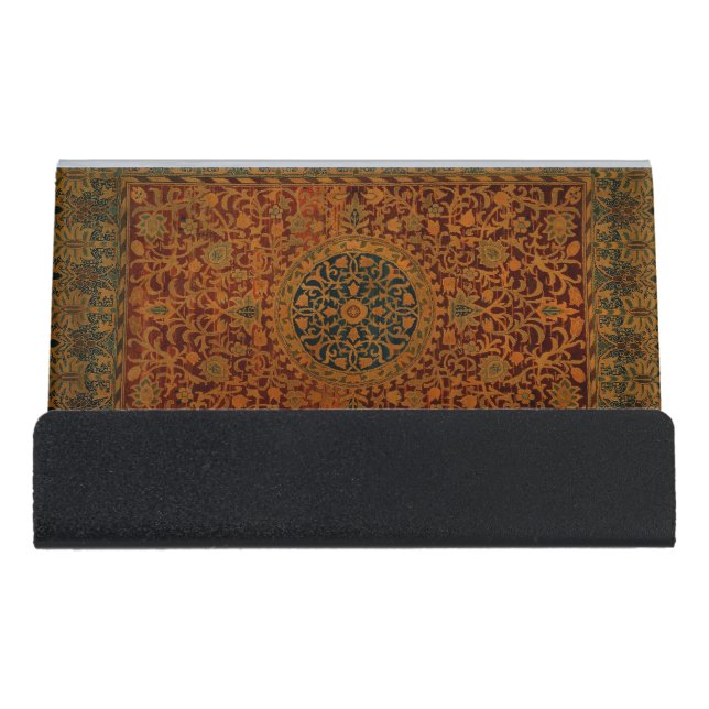 William Morris Tapestry Carpet Rug Desk Business Card Holder (Front)