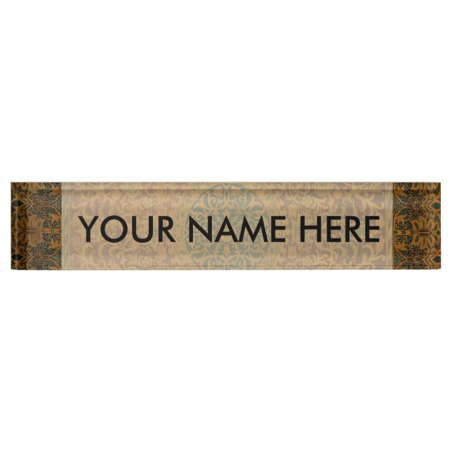 William Morris Tapestry Carpet Rug Desk Name Plate (Front)
