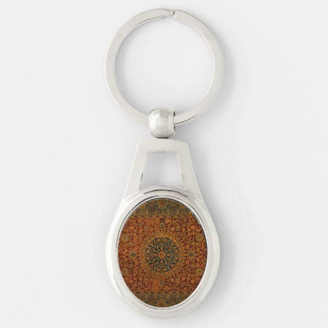 William Morris Tapestry Carpet Rug Keychain (Front)