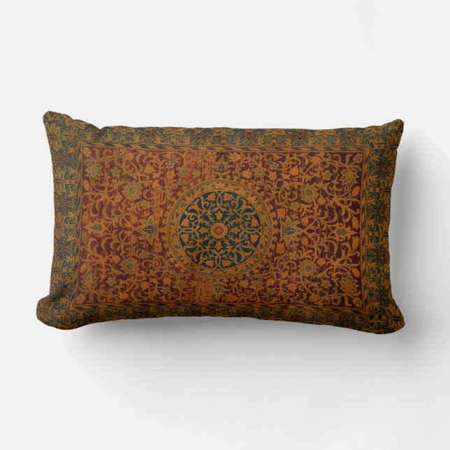 William Morris Tapestry Carpet Rug Lumbar Pillow (Front)