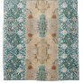 William Morris Teal Terracotta Floral Vine Pattern Shower Curtain