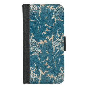 William Morris Teal Tulip Pattern iPhone 8/7 Wallet Case