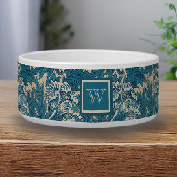 William Morris Tealish Blue Tulip with Monogram Bowl