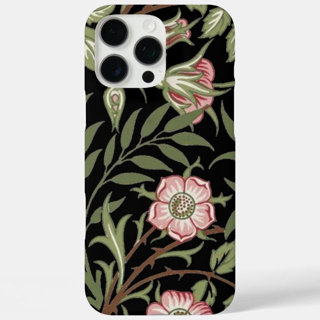 William Morris Textile Pattern Wild Roses Case-Mate iPhone Case (Back)